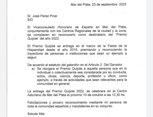 Distinción a D. José Pérez Pinar