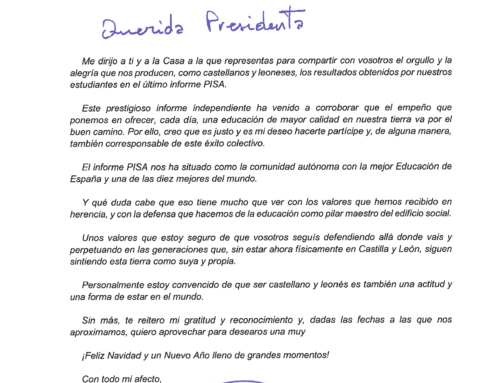 Salutación del Presidente de la JCYL: D. Alfonso Fernandez Mañueco