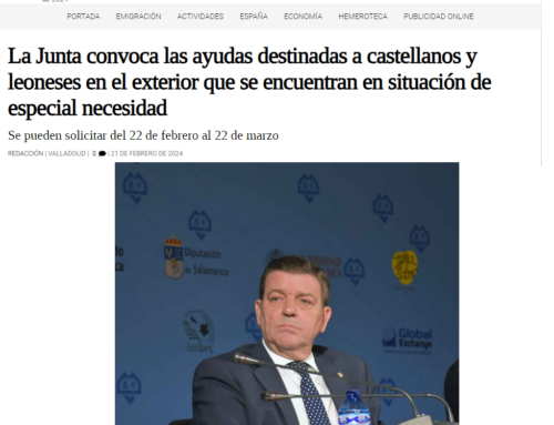España Exterior: «La Junta convoca las ayudas destinadas a castellanos y leoneses en el exterior que se encuentran en situación de especial necesidad»