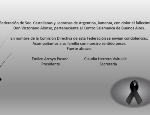 CONDOLENCIAS, DON VICTORIANO ALONSO