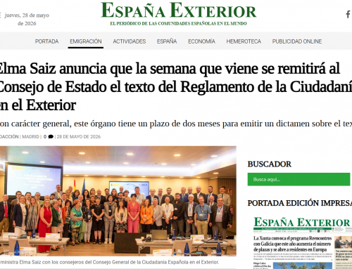 España Exterior: Elma Saiz anuncia que la semana que viene se remitirá al Consejo de estado el texto del reglamento de la Ciudadanía en el exterior