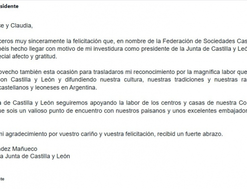 Salutación Presidente JCYL, Don Alfonso Fernandez Mañueco