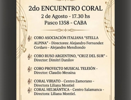 2 de Agosto 2026: 2do. Encuentro Coral